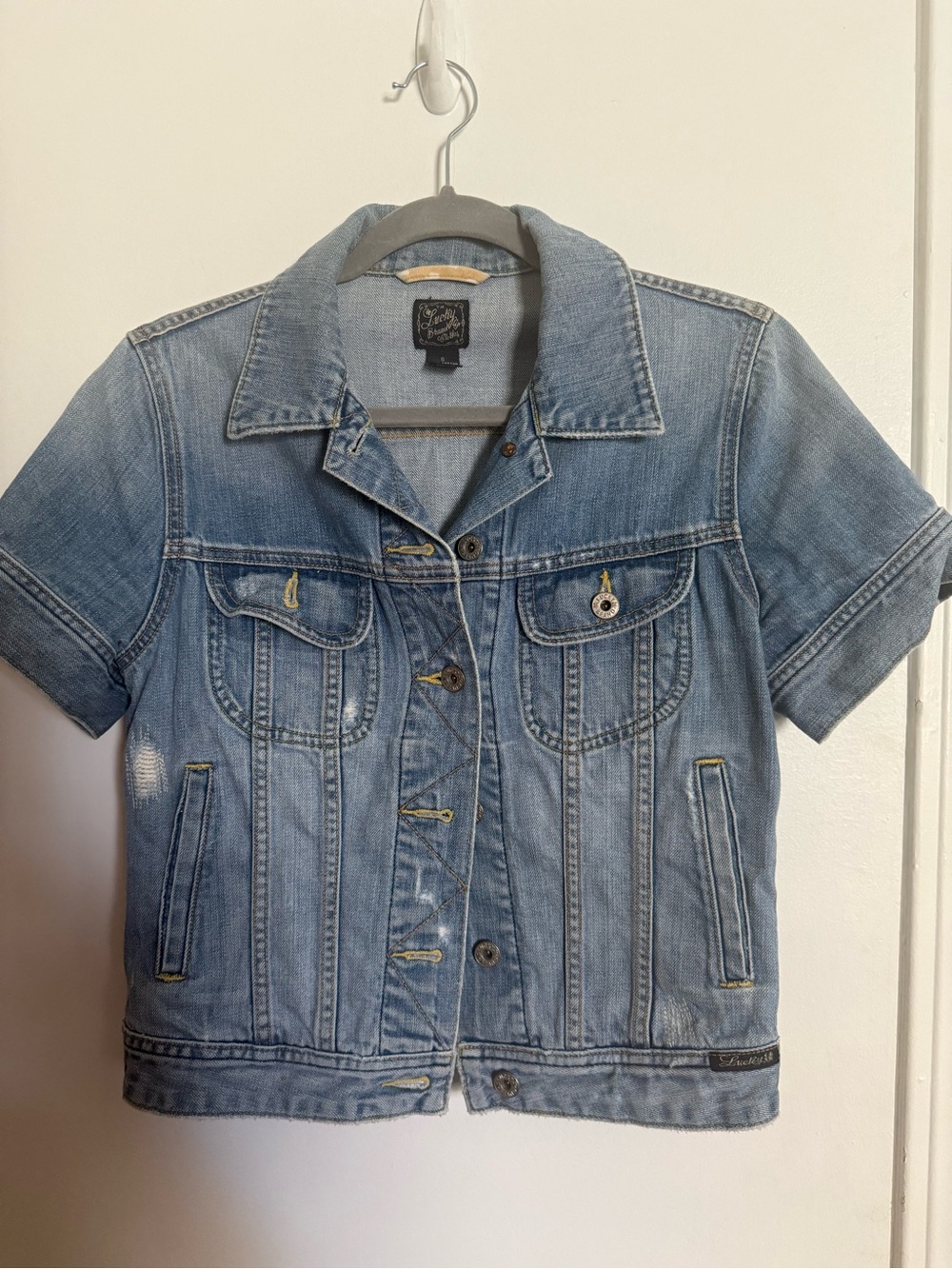 Lucky Brand Light Blue Short-Sleeve Denim Jacket